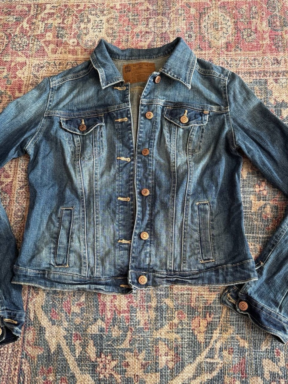 Garage Women's Blue Jean Jacket with Button Front